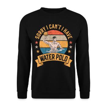 Tut mir leid, ich kann nicht, ich habe Wasserball Pallanuoto Vintage - Unisex Pullover - Schwarz - Vorne - Alina (178cm) & Michal (187cm)