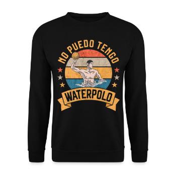 No Puedo Tengo Waterpolo Water Polo Fun - Unisex Sweatshirt - black - Front - Alina (178cm) & Michal (187cm)