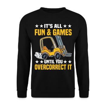 Forklift Driver | Forklift Profession Gifts - Unisex Sweatshirt - black - Front - Alina (178cm) & Michal (187cm)