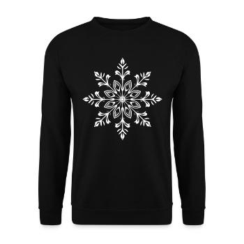 Flocon de neige blanc - Sweat-shirt Unisexe - noir - Devant - Alina (178cm) & Michal (187cm)