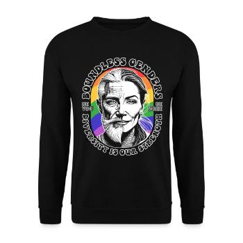 Pride Shirt for LBGTQIA+ Community: Be Yourself - Unisex Sweatshirt - black - Front - Alina (178cm) & Michal (187cm)