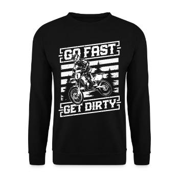 Roulez vite, salissez - Motocross Saying - Sweat-shirt Unisexe - noir - Devant - Alina (178cm) & Michal (187cm)
