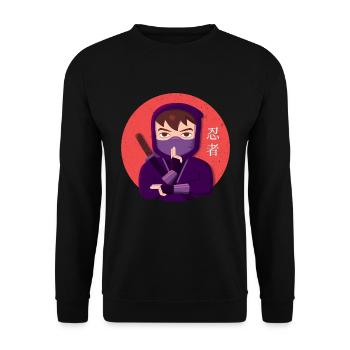 Purple Ninja Ninjutsu - Unisex Sweatshirt - black - Front - Alina (178cm) & Michal (187cm)