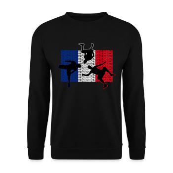 Parkour France | Parkour Frankreich - Unisex Pullover - Schwarz - Vorne - Alina (178cm) & Michal (187cm)