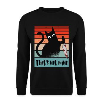 Das gehört mir nicht, Unschuldige Katze mit Messer - Unisex Pullover - Schwarz - Vorne - Alina (178cm) & Michal (187cm)