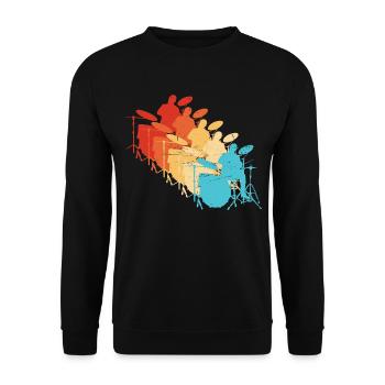 Batteur Percussionniste Femmes Batteur - Sweat-shirt Unisexe - noir - Devant - Alina (178cm) & Michal (187cm)