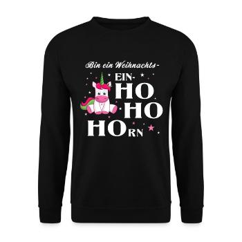Licorne Noël Unicorn Christmas cadeau - Sweat-shirt Unisexe - noir - Devant - Alina (178cm) & Michal (187cm)