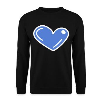 blaues Herz - Unisex Pullover - Schwarz - Vorne - Alina (178cm) & Michal (187cm)