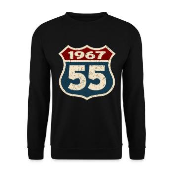 Born in 1967 - 55 years - Unisex Sweatshirt - black - Front - Alina (178cm) & Michal (187cm)
