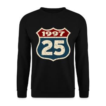Anniversaire 1997 - 25 ans - Sweat-shirt Unisexe - noir - Devant - Alina (178cm) & Michal (187cm)