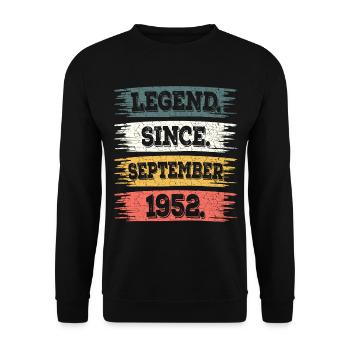 Légende Depuis Septembre 1952 70 Ans Anniversaire - Sweat-shirt Unisexe - noir - Devant - Alina (178cm) & Michal (187cm)