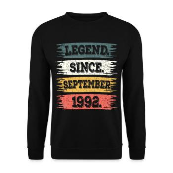 Legend since September 1992 30 years Anniversary - Unisex Sweatshirt - black - Front - Alina (178cm) & Michal (187cm)