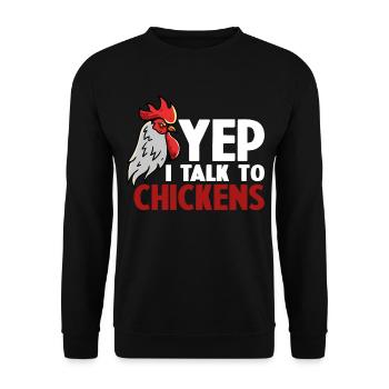 Funny Chicken For Men Women Crazy Chicken Farmer - Unisex Sweatshirt - black - Front - Alina (178cm) & Michal (187cm)