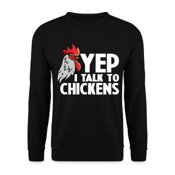 Funny Chicken For Men Women Crazy Chicken Farmer - Unisex Sweatshirt - black - Front - Alina (178cm) & Michal (187cm)