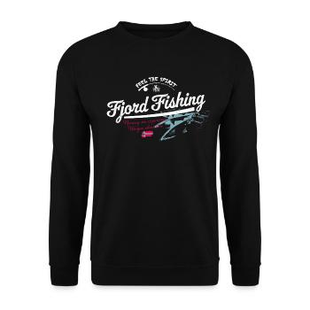 Fjord Fishing - Norway - Norge - Norwegen - Unisex Pullover - Schwarz - Vorne - Alina (178cm) & Michal (187cm)