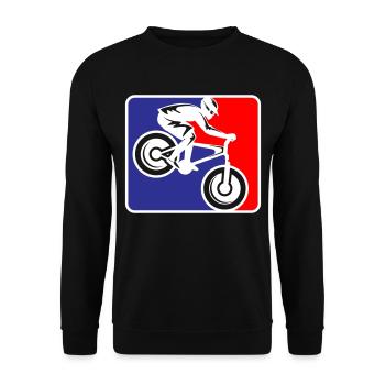 VTT Vélo de descente | Les couleurs peuvent être changées - Sweat-shirt Unisexe - noir - Devant - Alina (178cm) & Michal (187cm)