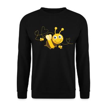 Bees Bees Bee Happy Bee - Unisex Sweatshirt - black - Front - Alina (178cm) & Michal (187cm)