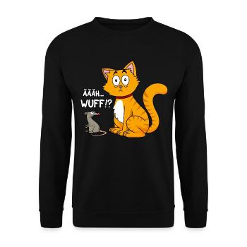 Ääh wuff - Unisex Pullover - Schwarz - Vorne - Alina (178cm) & Michal (187cm)