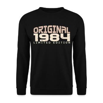 Jahrgang 1984 limitierte Auflage 1984 Geburtstag - Unisex Pullover - Schwarz - Vorne - Alina (178cm) & Michal (187cm)