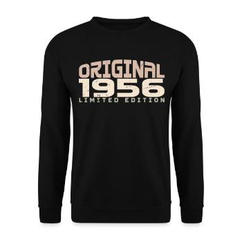 Jahrgang 1956 limitierte Auflage 1956 Geburtstag - Unisex Pullover - Schwarz - Vorne - Alina (178cm) & Michal (187cm)