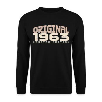 Jahrgang 1963 limitierte Auflage 1963 Geburtstag - Unisex Pullover - Schwarz - Vorne - Alina (178cm) & Michal (187cm)