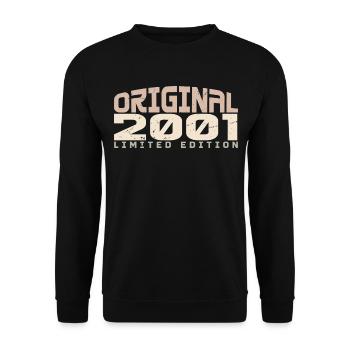 Jahrgang 2001 limitierte Auflage 2001 Geburtstag - Unisex Pullover - Schwarz - Vorne - Alina (178cm) & Michal (187cm)