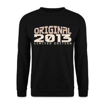 Jahrgang 2013 limitierte Auflage 2013 Geburtstag - Unisex Pullover - Schwarz - Vorne - Alina (178cm) & Michal (187cm)