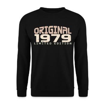 Jahrgang 1979 limitierte Auflage 1979 Geburtstag - Unisex Pullover - Schwarz - Vorne - Alina (178cm) & Michal (187cm)