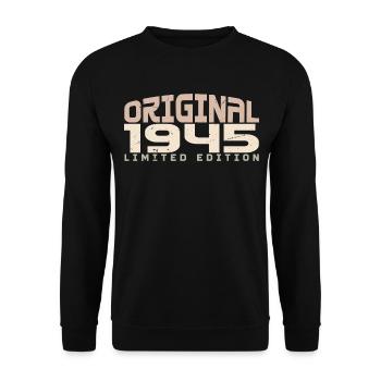 Jahrgang 1945 limitierte Auflage 1945 Geburtstag - Unisex Pullover - Schwarz - Vorne - Alina (178cm) & Michal (187cm)