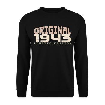 Jahrgang 1943 limitierte Auflage 1943 Geburtstag - Unisex Pullover - Schwarz - Vorne - Alina (178cm) & Michal (187cm)