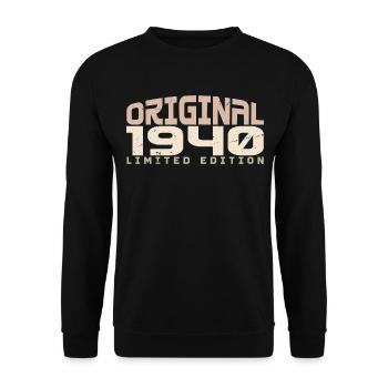 Vintage des années 1940 édition limitée des années 1940 anniversaire - Sweat-shirt Unisexe - noir - Devant - Alina (178cm) & Michal (187cm)
