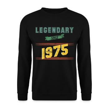 Vintage Legendary since 1975 Birthday Retro - Sweat-shirt Unisexe - noir - Devant - Alina (178cm) & Michal (187cm)