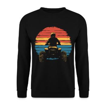 Quad quad coucher de soleil vintage - Sweat-shirt Unisexe - noir - Devant - Alina (178cm) & Michal (187cm)