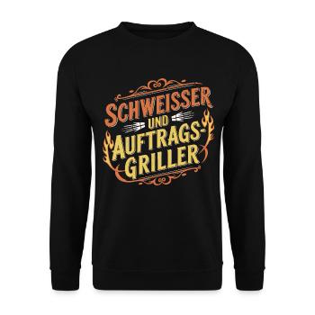 Schweißer und Grillen - Unisex Pullover - Schwarz - Vorne - Alina (178cm) & Michal (187cm)