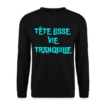 tête lisse, vie tranquille - Sweat-shirt Unisexe - noir - Devant - Alina (178cm) & Michal (187cm)