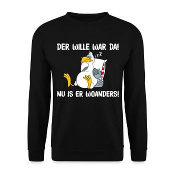Der Wille war da - Unisex Pullover - Schwarz - Vorne - Alina (178cm) & Michal (187cm)
