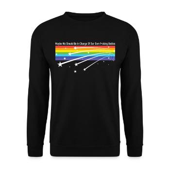 Peut-être devrions-nous être en charge de notre propre graphique - Sweat-shirt Unisexe - noir - Devant - Alina (178cm) & Michal (187cm)