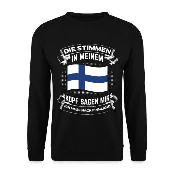 I have to go to Finland! Helsinki Museums Ski Resorts - Unisex Sweatshirt - black - Front - Alina (178cm) & Michal (187cm)
