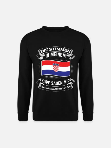 Ich muss nach Kroatien! Zagreb Urlaubsland Land - Unisex Pullover - Schwarz