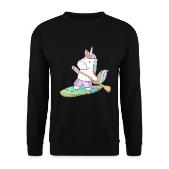 Stand up paddler stand up paddling unicorn licorne - Sweat-shirt Unisexe - noir - Devant - Alina (178cm) & Michal (187cm)