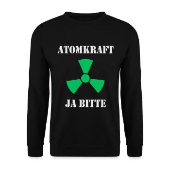 Atomkraft, Ja bitte - Unisex Pullover - Schwarz - Vorne - Alina (178cm) & Michal (187cm)