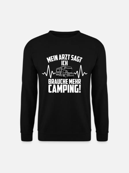 Arzt Camping Herzschlag Wohnwagen | Farben ändern - Unisex Pullover - Schwarz
