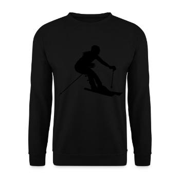 Wintersport Skiing Damen Freestyle Skifahrer - Unisex Pullover - Schwarz - Vorne - Alina (178cm) & Michal (187cm)