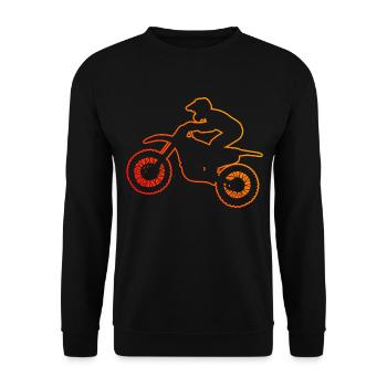 Dirtbike Damen Motocross Freestyle Motocross - Unisex Pullover - Schwarz - Vorne - Alina (178cm) & Michal (187cm)
