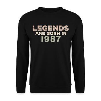 Légendes 1987 Vintage rétro anniversaire Original - Sweat-shirt Unisexe - noir - Devant - Alina (178cm) & Michal (187cm)