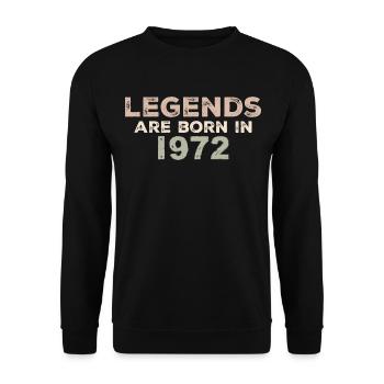 Légendes 1972 Vintage rétro anniversaire Original - Sweat-shirt Unisexe - noir - Devant - Alina (178cm) & Michal (187cm)