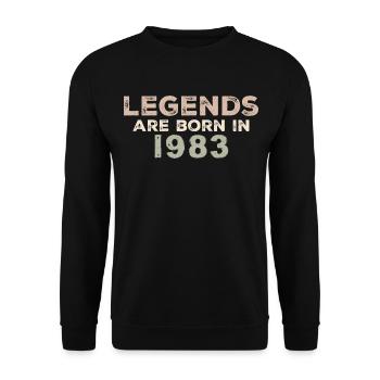 Légendes 1983 Vintage rétro anniversaire Original - Sweat-shirt Unisexe - noir - Devant - Alina (178cm) & Michal (187cm)