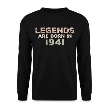 Légendes 1941 Vintage rétro anniversaire Original - Sweat-shirt Unisexe - noir - Devant - Alina (178cm) & Michal (187cm)