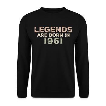 Légendes 1961 Vintage rétro anniversaire Original - Sweat-shirt Unisexe - noir - Devant - Alina (178cm) & Michal (187cm)
