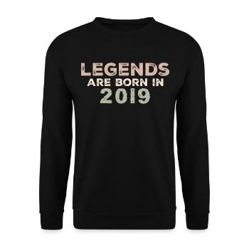 Legenden 2019 Jahrgang Retro Geburtstag Original - Unisex Pullover - Schwarz - Vorne - Alina (178cm) & Michal (187cm)